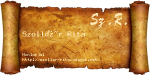 Szollár Rita névjegykártya