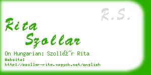 rita szollar business card